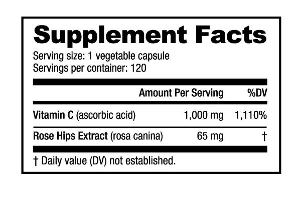 Vitamin C 1000mg with Rose Hips