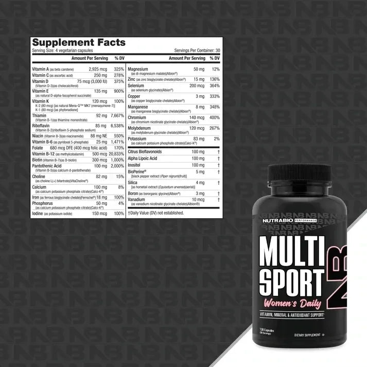 NutraBio MultiSport for Women Multivitamin